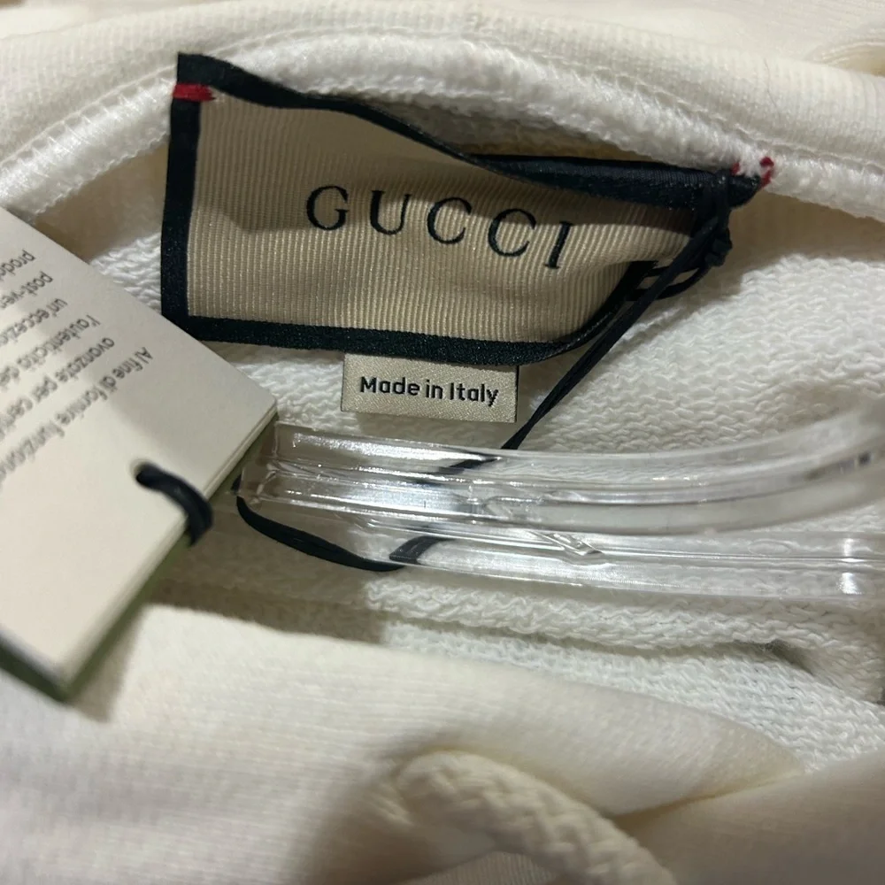 Men's Gucci FIRENZE 1921 cotton hoodie interlocking G/web stripe size XL